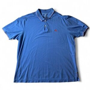 Tommy‎ Bahama Blue Polo Shirt with Marlin Logo and Red Trim Details